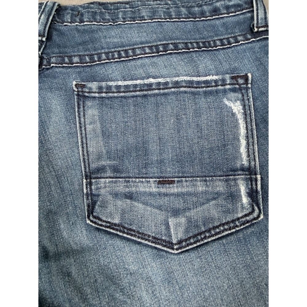 Flying Monkey Platinum Distressed Jeans Womens Sz 27 Blue Mid Rise Fray Raw Hem - Picture 6 of 11